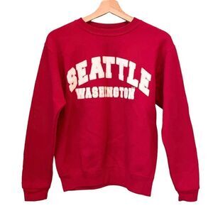 Jerzees Seattle Washington Red Sweatshirt in Junior Size Large (14-16)